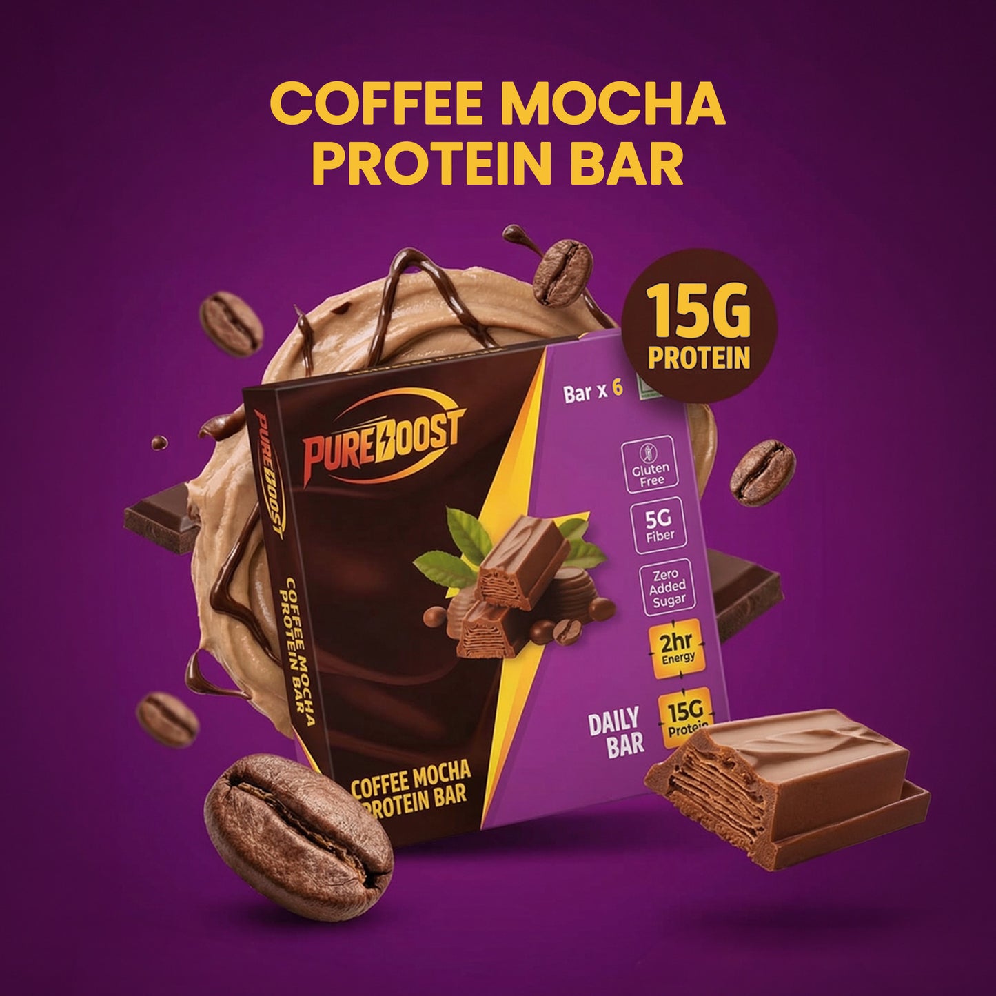 Coffee Mocha Protein Bar Pack of 6