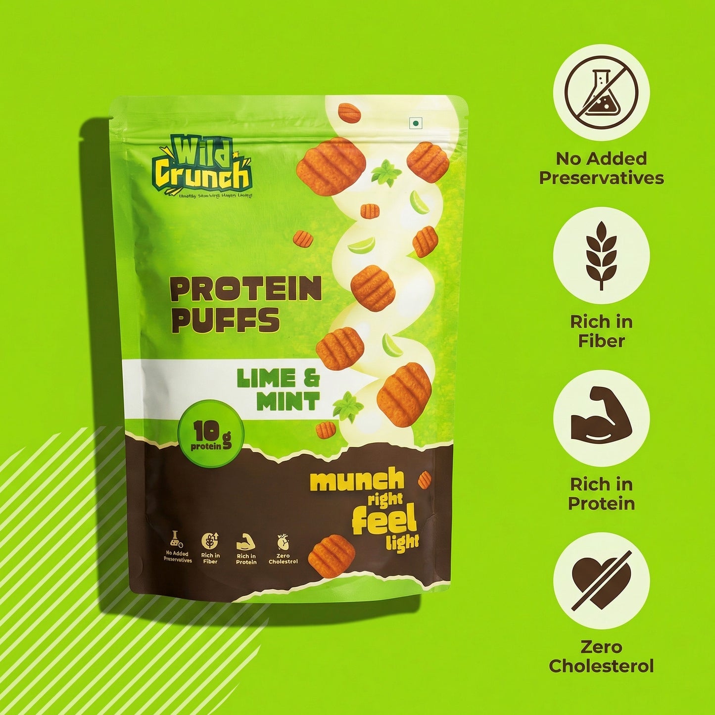 Lime Mint Protein Puffs — Tangy, Filling Crunch