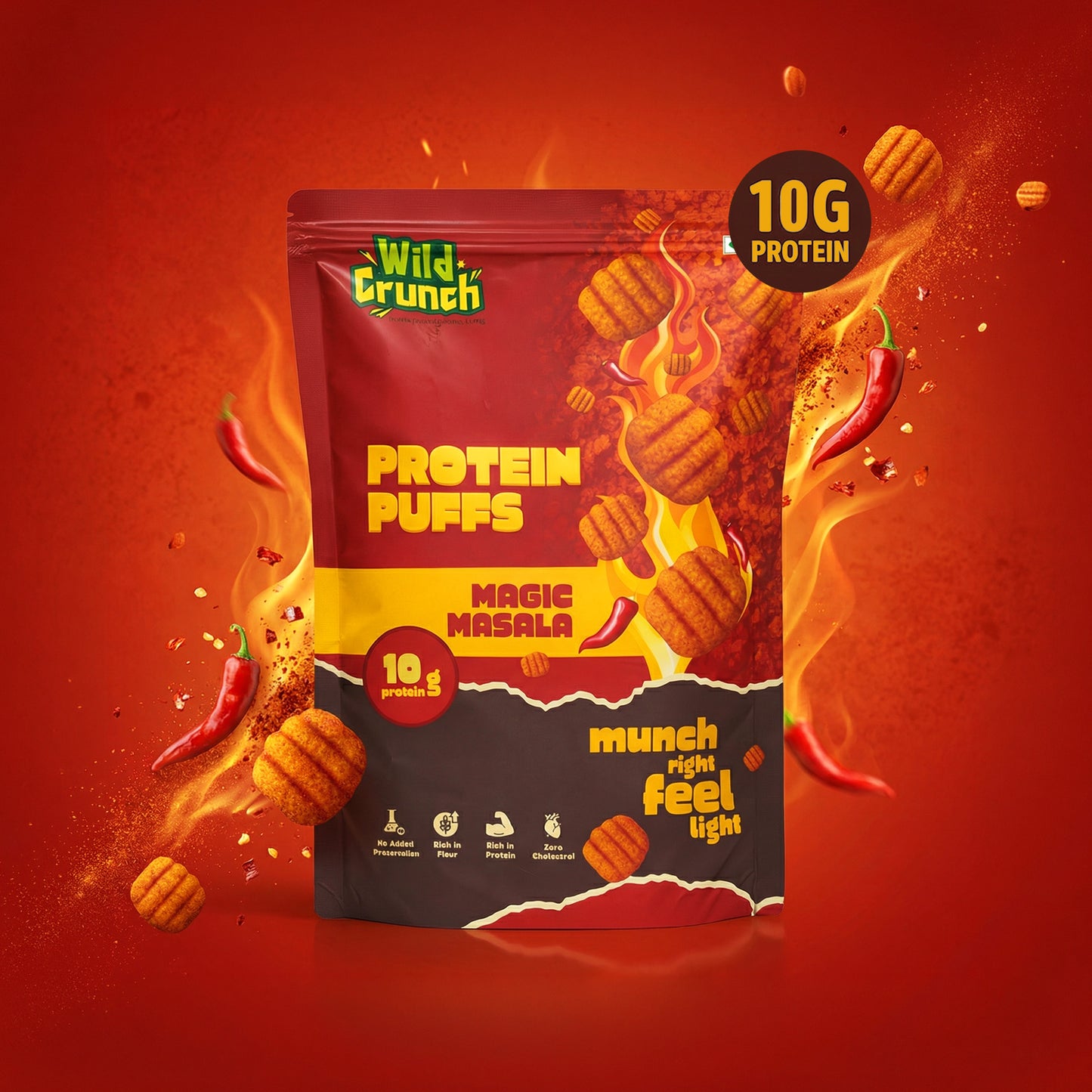Magic Masala Protein Puffs — Spicy, Filling Crunch