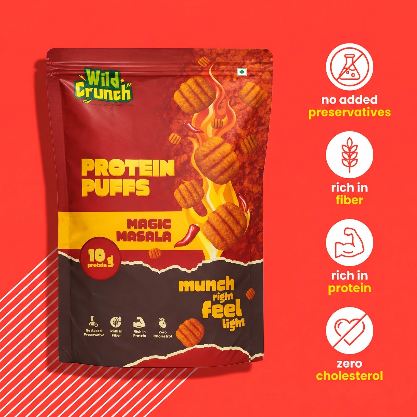 Magic Masala Protein Puffs — Spicy, Filling Crunch