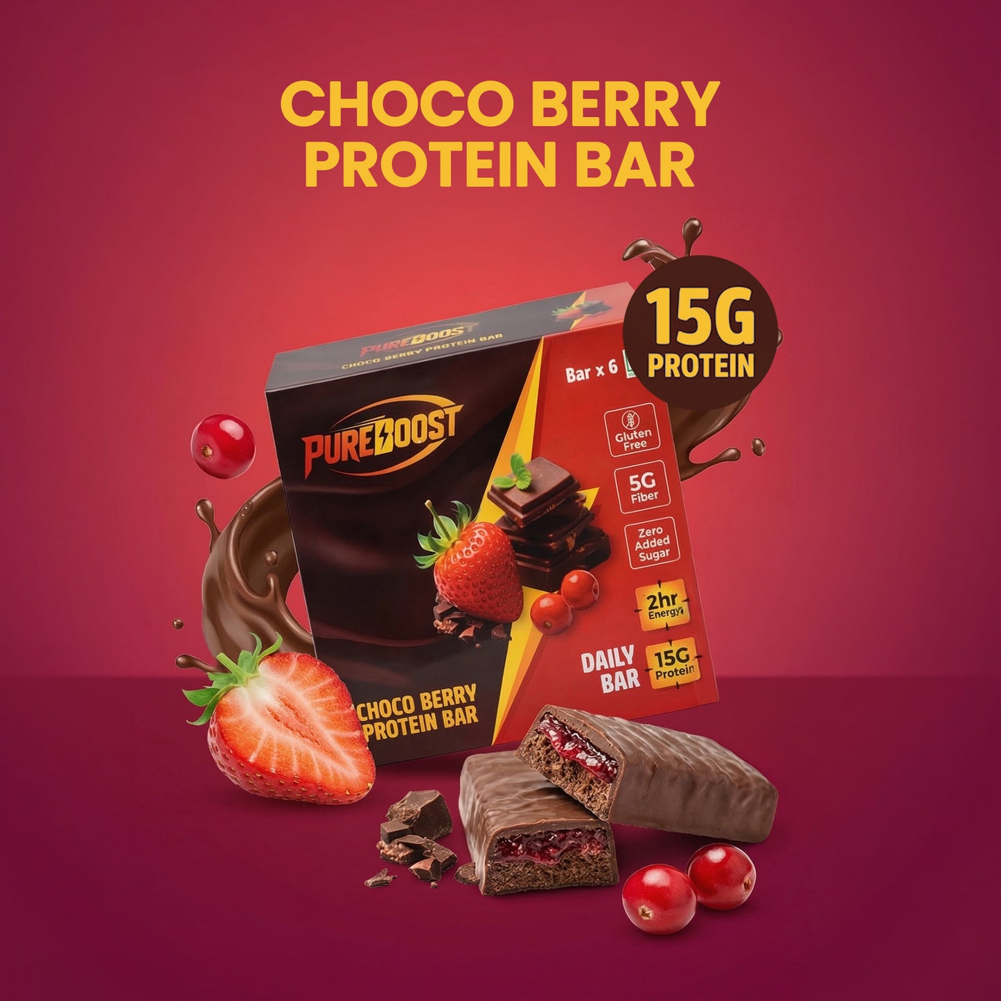 Choco Berry Protein Bar Pack of 6