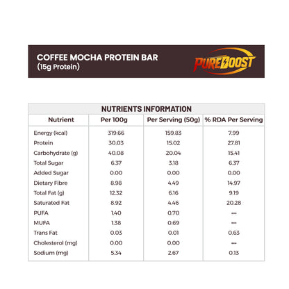 Pureboost Coffee Mocha Protein Bar